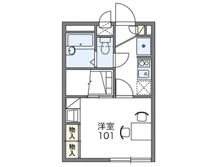 レオパレスF ファミーユ【1階】の間取り