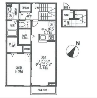 AXIS蓬莱坂 アクシスホウライザカ【202号室号室】の間取り