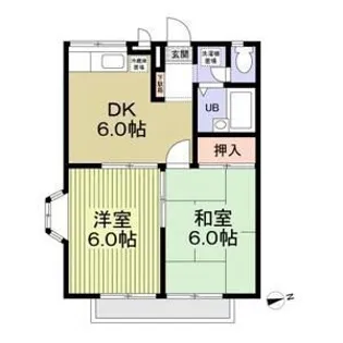 メゾンたまプラーザB【2階】の間取り