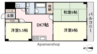 コーポ清水【4階】の間取り