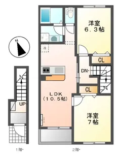 BEL TRAMONTO(ベルトラモント)【2階】の間取り