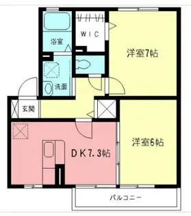 ローズコート開成A【2階】の間取り