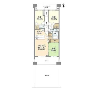 プラウド大倉山【1階】の間取り