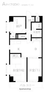 ブリッジ壱番館【5階】の間取り