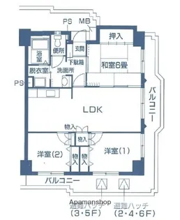 オーバーヒルズ壱番館【6階】の間取り