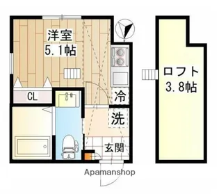 グロワール諏訪坂【2階】の間取り