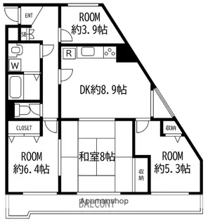 ユーコート大倉山【3階】の間取り