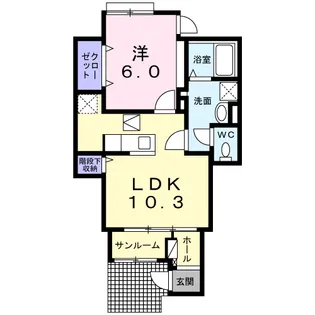 ベル アルカンシェル【1階】の間取り