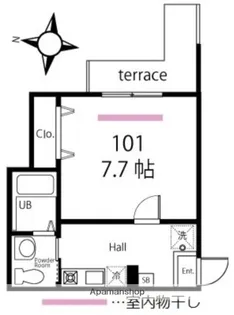 ハーミットクラブハウス高津【1階】の間取り