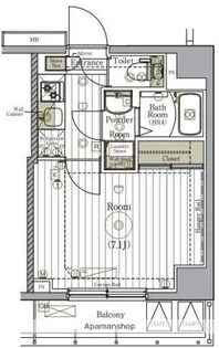 リライア阪東橋SOUTH【2階】の間取り