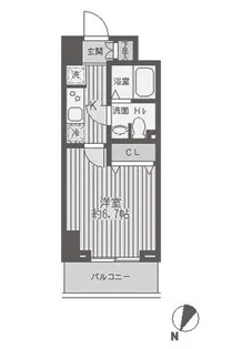レジディア蒲田【7階】の間取り