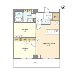 ディームス横濱神之木台【4階】の間取り