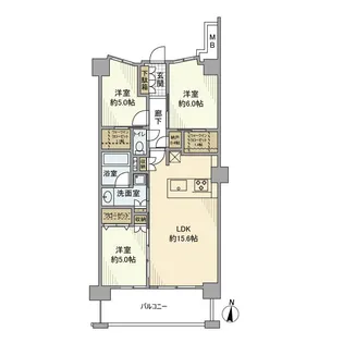 ヴェレーナシティ横浜根岸ザ・フロント【3階】の間取り