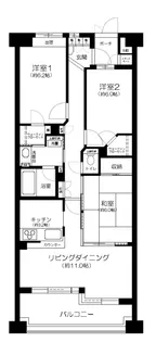 神奈川県川崎市高津区末長1丁目【マンション】の間取り