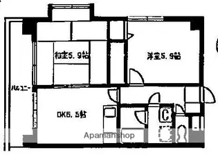 日宝コートヒルズ洋光台Ⅱ【3階】の間取り