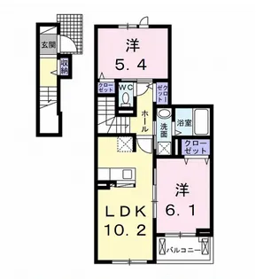 ウィステリア 弐【2階】の間取り