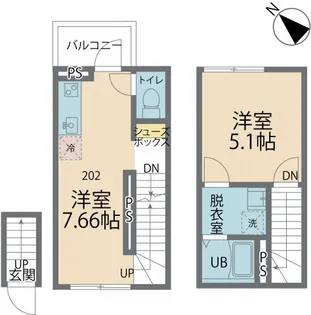 カインドネス南雪谷【202号室号室】の間取り