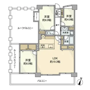 神奈川県川崎市高津区千年【マンション】の間取り