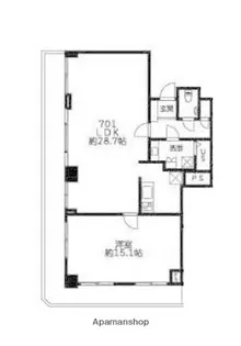 レジデンシャル武蔵小杉【6階】の間取り