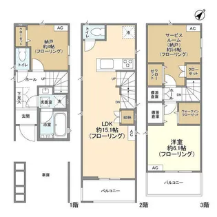 神奈川県相模原市南区古淵6丁目【一戸建】の間取り