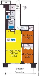 パレステージ茅ヶ崎Ⅱ【4階】の間取り