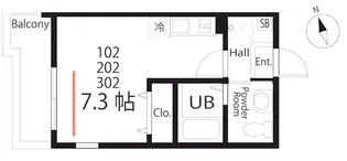 ハーミットクラブハウス西谷A号棟【3階】の間取り