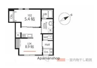 ハーミットクラブハウストゥギャザー杉田【1階】の間取り