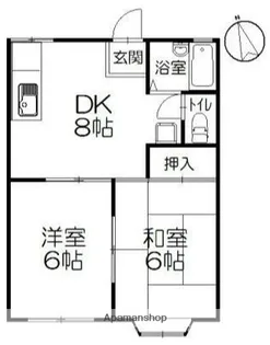 湘南コーポB棟【1階】の間取り