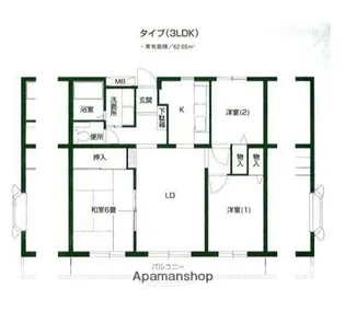 ハンプトンコート【3階】の間取り