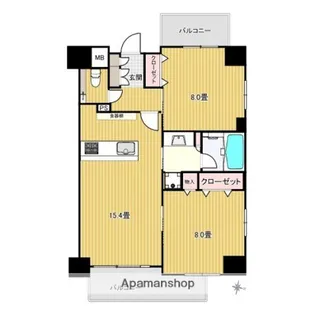 パレステージ山手石川町【2階】の間取り