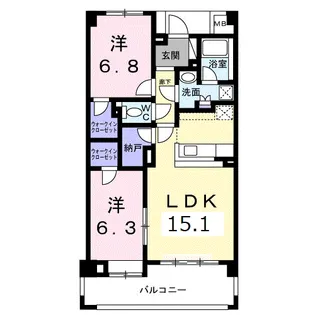 ノーブルフォレスタⅡ【1階】の間取り