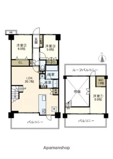 ヴェレーナ横浜戸塚グランラルジュ【6階】の間取り