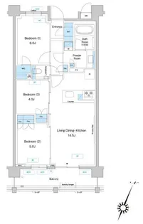 プレディアコート鷺沼【1階】の間取り
