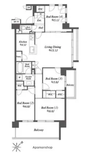 ザ・ケンジントン・レジデンス横濱片倉【3階】の間取り