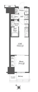 WORVE横浜伊勢佐木町【3階】の間取り