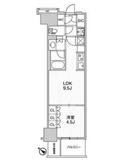 WORVE横浜伊勢佐木町【15階】の間取り