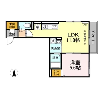 グリーンハウス南林間【2階】の間取り