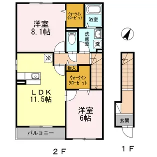 ヴィラボナール Ⅰ【2階】の間取り