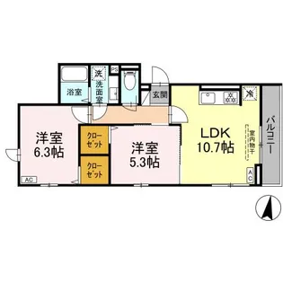 ジェルベーラ【2階】の間取り