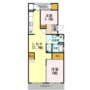 有馬持田マンション【1階】の間取り