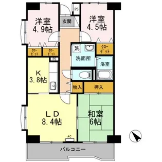 グローリーヒルズⅡ【1階】の間取り