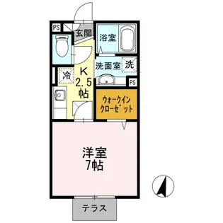 リベラ湘南【102号室】の間取り