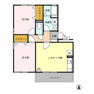 サンフルさがみ野 ABC【A202号室】の間取り