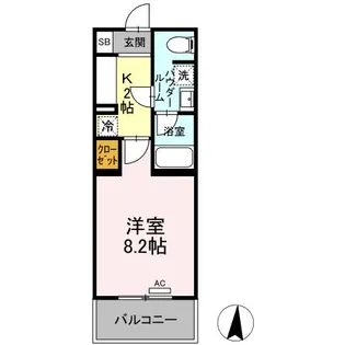 ファンディ平塚【8階】の間取り