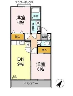 ヒルサイドタウン AB【2階】の間取り