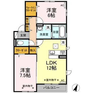 ラフィーネ A【1階】の間取り