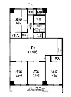 PLENDY矢部さくら通り【8階】の間取り