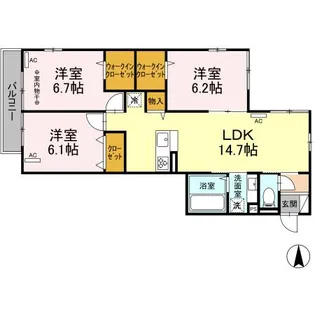 COCO東海岸【3階】の間取り