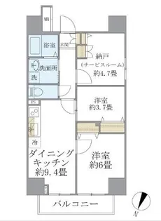 D’S VARIE阪東橋レジデンス【4階】の間取り