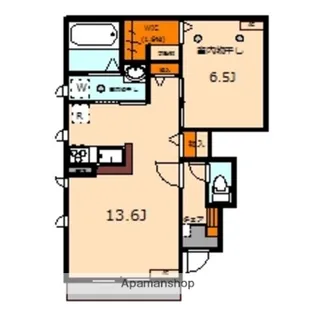 バンデハイムA・B【1階】の間取り